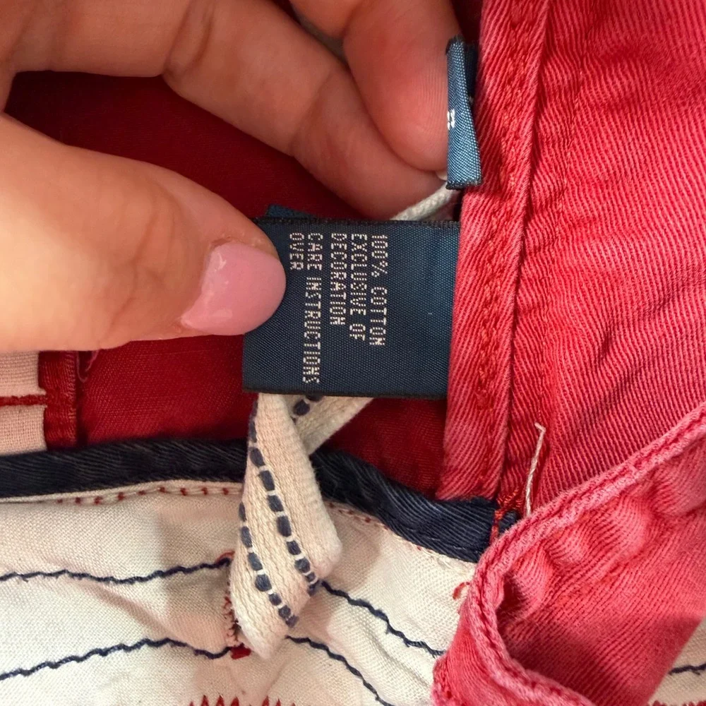 Polo Ralph Lauren Chino Shorts 34x10 Red Cotton Classic Fit Embroidered Pony